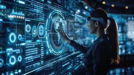 Digital firewall management, augmented reality controls, hightech design