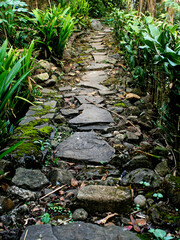 Footings made from crushed stone are also used as garden decoration