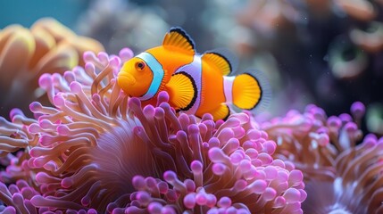 Clownfish and Anemone in the Ocean