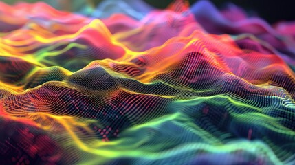 Digital waves of color gradients in motion