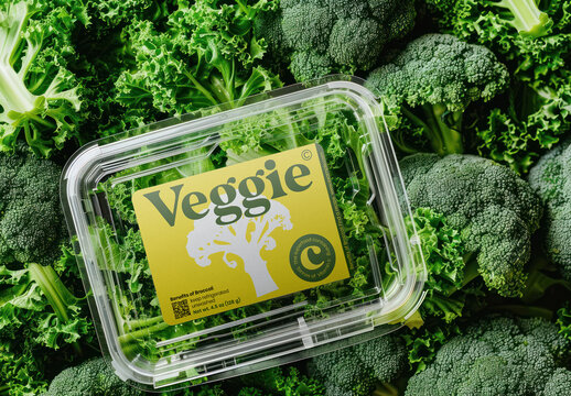 Flatlay Vegetable Box Label Mockup With Generative AI
