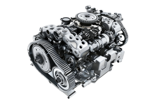 Automotive electrical system isolated on transparent background