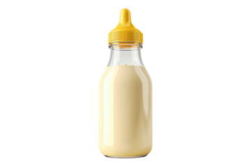 Baby milk bottle inside isolated on transparent background