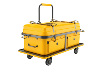 Baggage cart isolated on transparent background