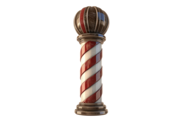 Barber poll isolated on transparent background