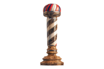 Barber poll isolated on transparent background