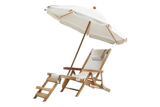 Beach lounge chair isolated on transparent background
