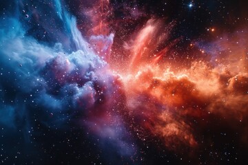 Naklejka premium Cosmic Nebulae: A Symphony of Colors