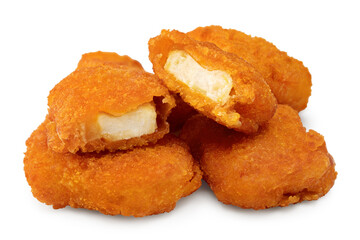 nuggets isolated on white background. clipping path