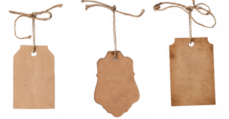 Blank Price Tags in Various Shapes