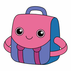 Back to school concept banner illustration. School backpack with stationery and the unique typography Back to school on the bright background. Vector illustration