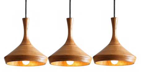 Modern Pendant Lights with Wooden Accents
