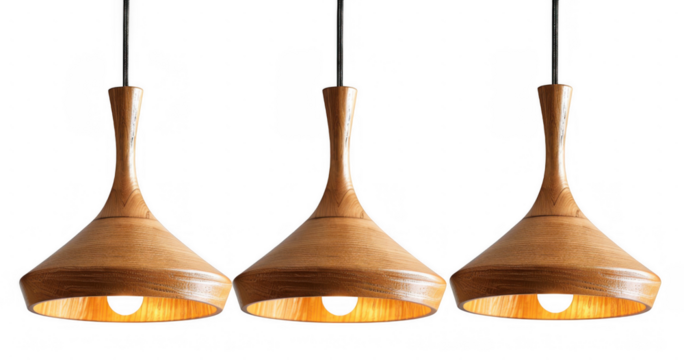 Modern Pendant Lights with Wooden Accents