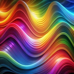 Abstract Rainbow Waves A Digital Composition of Vibrant Curves, abstract, rainbow, colorful, texture