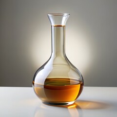 Glass Flask with Amber Liquid, Still Life, Minimalism, Studio, Glassware, Liquid, Amber