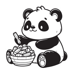 Vector Ilustration Carton Panda