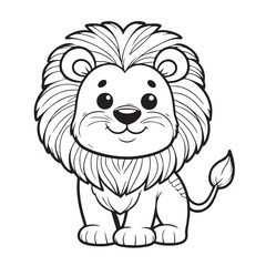 Ilustration vector cartoon lion