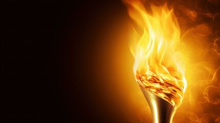 Lit Olympic Torch at  Summer Games Opening