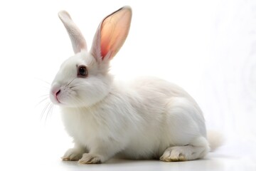 Adorable White Rabbit with Pink Nose.