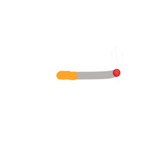A yellow and gray cigarette has been lit.