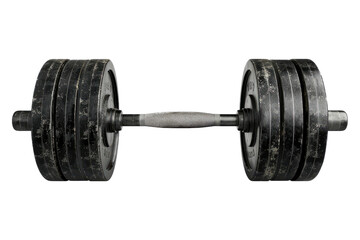 Naklejka premium Bench press artistry with weight isolated on transparent background