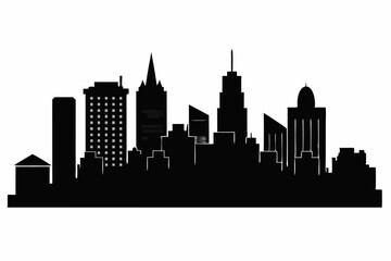 Fototapeta premium Boston City Massachusetts Skyline Silhouette Cityscape Vector