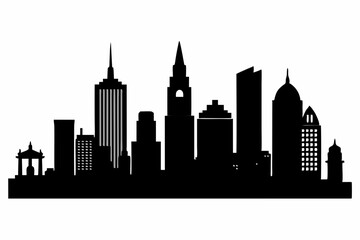 Obraz premium Boston City Massachusetts Skyline Silhouette Cityscape Vector
