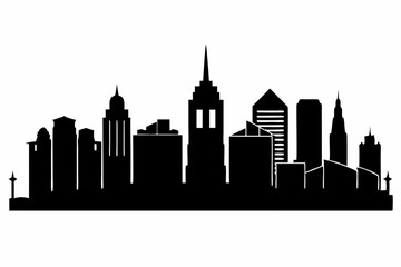 Fototapeta premium Boston City Massachusetts Skyline Silhouette Cityscape Vector