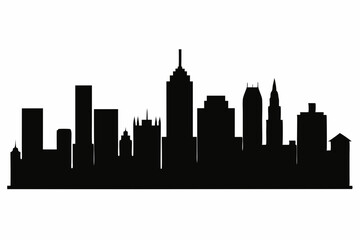 Fototapeta premium Boston City Massachusetts Skyline Silhouette Cityscape Vector