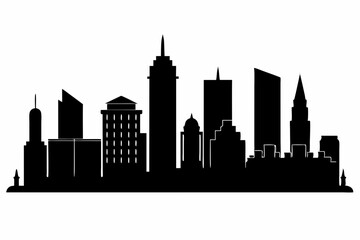 Naklejka premium Boston City Massachusetts Skyline Silhouette Cityscape Vector
