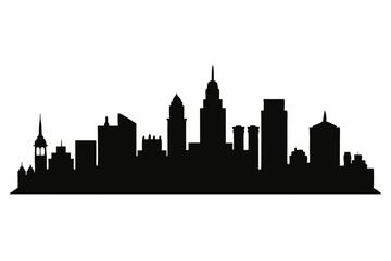 Fototapeta premium Boston City Massachusetts Skyline Silhouette Cityscape Vector