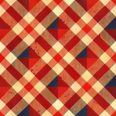 seamless pattern of layered gingham squares, creating depth and texture, Generative AI