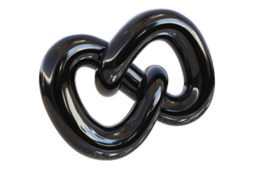 Black double infinity symbol isolated on transparent background