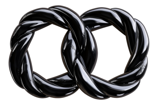Black double infinity symbol isolated on transparent background
