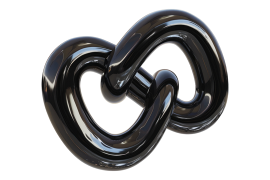 Black double infinity symbol isolated on transparent background
