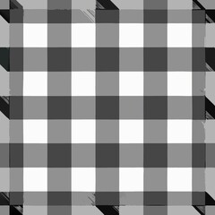  seamless pattern of monochrome gingham, in shades of gray for a minimalist design, Generative AI