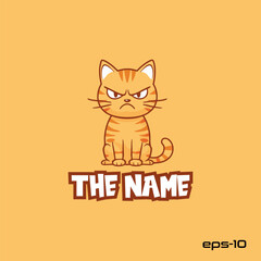 Angry cat, character, vector, illustration, eps 10, mascot, logo, cute