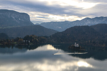 lake and mountains