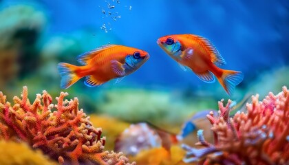 Fototapeta premium fish in aquarium coral reef and fish coral, fish, reef, water, ocean..fish, sea, underwater, water, ocean, fish