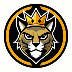 cat face with crown inside vector illustration