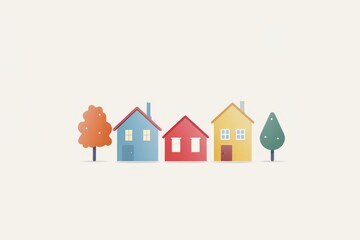Fototapeta premium Minimal Simplistic Colorful Real Estate House Graphic Generative Illustration