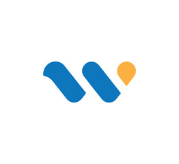 w initial logo design vector