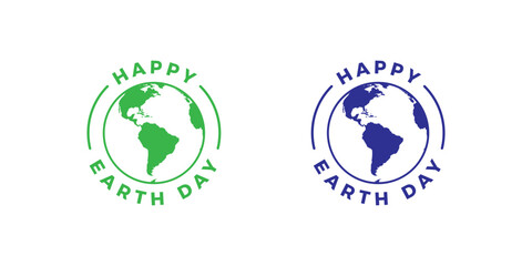 Happy Earth Day Logo vector.