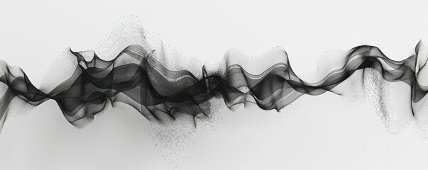 a black waveform on a white background, Generative AI