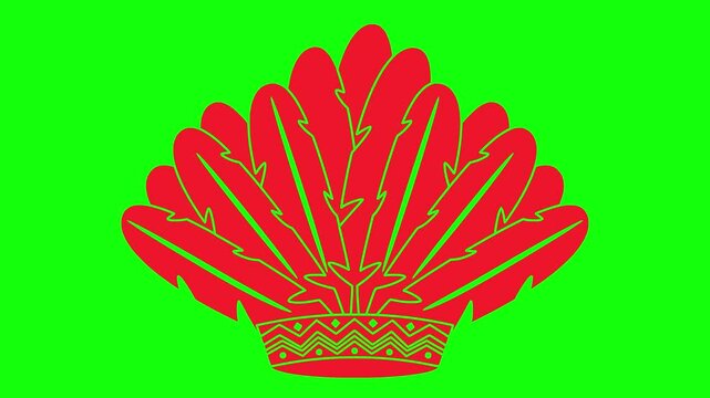 ethnic illustration video animation feather american indigenous silhouette headdress logo native icon indian traditional tribal chief head tribe culture outline america bonnet costume for green screen