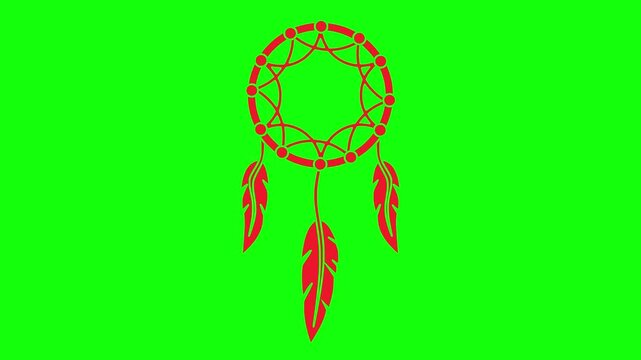 ethnic illustration video animation feather american indigenous silhouette headdress logo native icon indian traditional tribal chief head tribe culture outline america bonnet costume for green screen