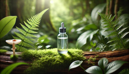 Natural Skincare Mockup in Tropical Environment
