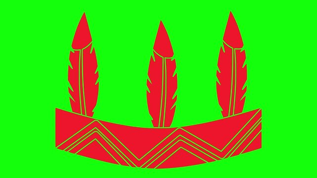 ethnic illustration video animation feather american indigenous silhouette headdress logo native icon indian traditional tribal chief head tribe culture outline america bonnet costume for green screen