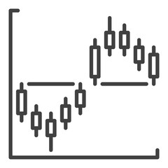 Candlestick Chart Formation vector icon or sign in outline style