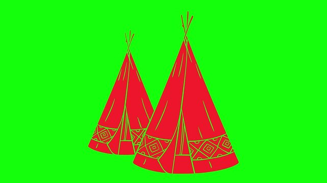 ethnic illustration video animation feather american indigenous silhouette headdress logo native icon indian traditional tribal chief head tribe culture outline america bonnet costume for green screen